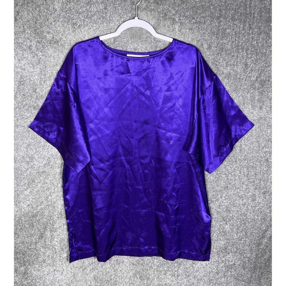 Victoria's Secret Sleep‎ Shirt Womens Size Small Purple Satin Night Shirt